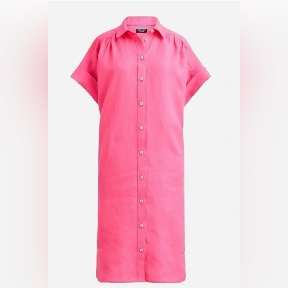 J.CREW RELAXED FIT SHORT SLEEVE BAIRD MCNUTT IRISH LINEN DRESS, SIZE PS, NWT.